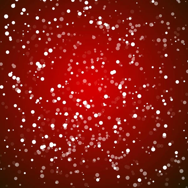 Fondo abstracto rojo con partículas blancas, como la nieve, para su uso en Navidad o Año Nuevo pancartas volantes tarjetas de felicitación. Imagen vectorial — Vector de stock