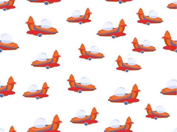 Patrón sin costuras bebé niño con planos de color. Fondo para niños con avión volador para imprimir en tela, postales y uso en sitios web . — Vector de stock