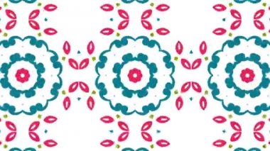 Kaleydoskop sıra desenleri. Soyut çok renkli hareketli grafik arka plan. Güzel parlak süsleme. Sorunsuz döngü.