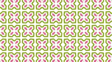 Kaleydoskop sıra desenleri. Soyut çok renkli hareketli grafik arka plan. Güzel parlak süsleme. Sorunsuz döngü.