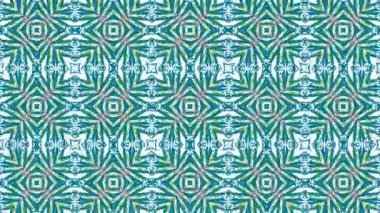 Kaleydoskop sıra desenleri. Soyut çok renkli hareketli grafik arka plan. Güzel parlak süsleme. Sorunsuz döngü.