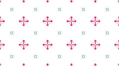 Kaleydoskop sıra desenleri. Soyut çok renkli hareketli grafik arka plan. Güzel parlak süsleme. Sorunsuz döngü.