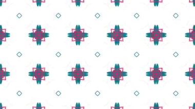 Kaleydoskop sıra desenleri. Soyut çok renkli hareketli grafik arka plan. Güzel parlak süsleme. Sorunsuz döngü.