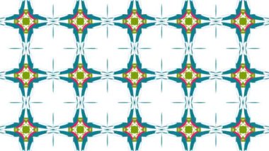 Kaleydoskop sıra desenleri. Soyut çok renkli hareketli grafik arka plan. Güzel parlak süsleme. Sorunsuz döngü.