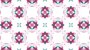 Kaleydoskop sıra desenleri. Soyut çok renkli hareketli grafik arka plan. Güzel parlak süsleme. Sorunsuz döngü.