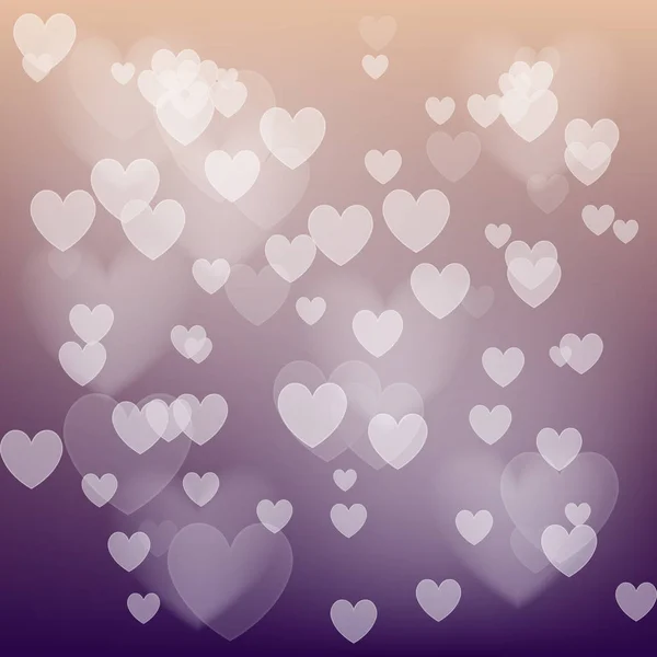 Vector amor fondo abstracto. Corazones brillantes bokeh luz San Valentín día — Vector de stock