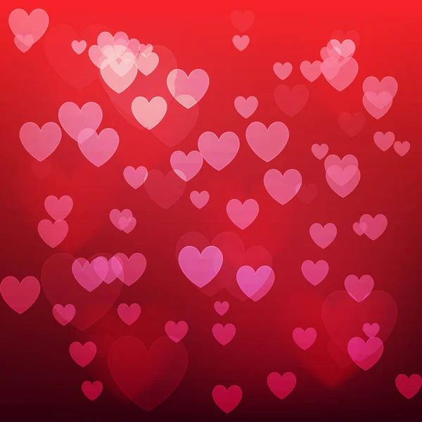 Vector liefde abstracte achtergrond. Glanzende harten bokeh licht Valentijnsdag — Stockvector