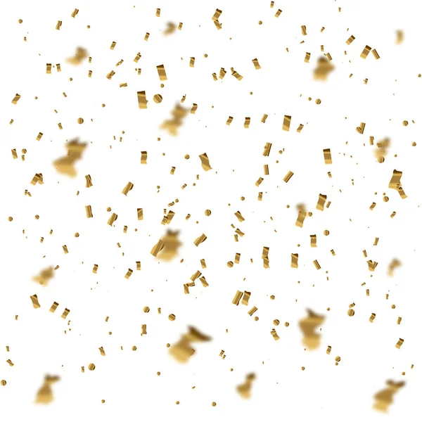 Ilustração festiva vetorial de elementos brilhantes caindo isolados no fundo branco. Golden Confetti Glitters. ouropel decorativo . — Vetor de Stock