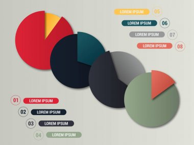 Kavramsal infographics öğesi. Kağıt sanat tarzı. İş için proje şablonu. Vektör sanat ve illüstrasyon.