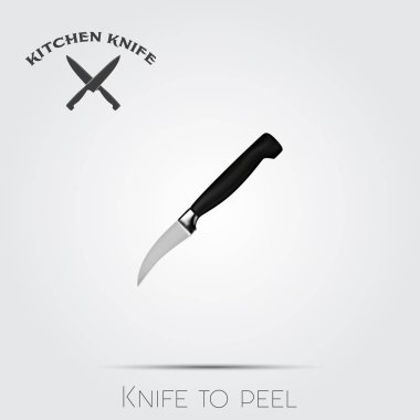 Gerçekçi mutfak bıçağı. Vektör çizim üzerinde ışık arka plan izole