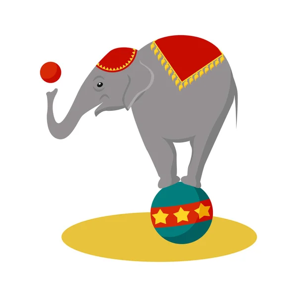 Zirkuselefant-Ikone. Zeichentrickillustration des Zirkuselefanten. Vektor isoliert Retro-Show flaches Symbol für Web — Stockvektor
