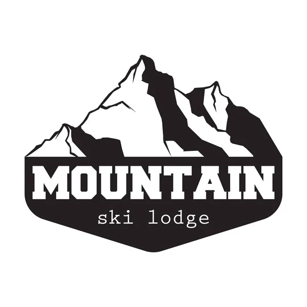 Berge Logo Emblem Vektor Illustration. Berge und Reise-Ikone für Tourismusorganisationen. — Stockvektor