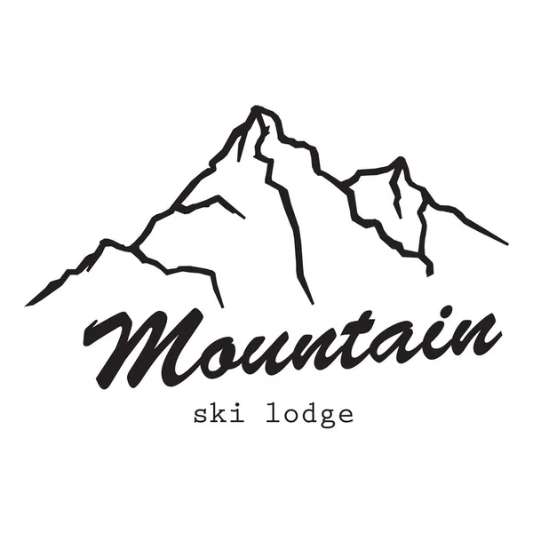 Berge Logo Emblem Vektor Illustration. Berge und Reise-Ikone für Tourismusorganisationen. — Stockvektor