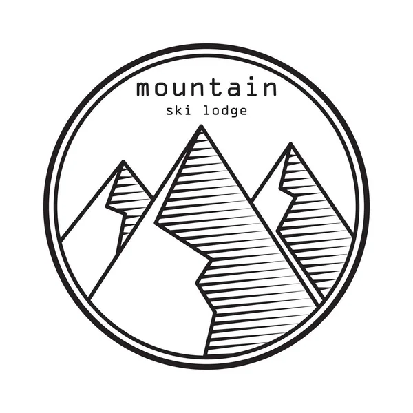 Berge Logo Emblem Vektor Illustration. Berge und Reise-Ikone für Tourismusorganisationen. — Stockvektor