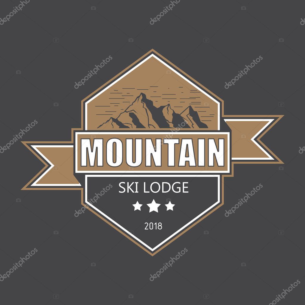 Mountains logo emblem vector illustration. Mountains and travel icon for tourism organizations