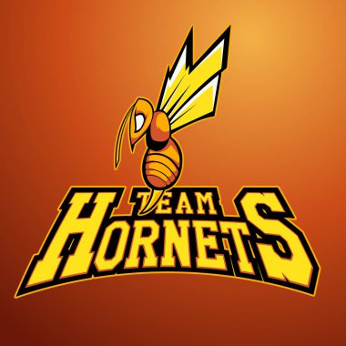 Modern profesyonel logo spor takımı için. Hornet maskotu. Hornets, açık renkli vektör sembolü.