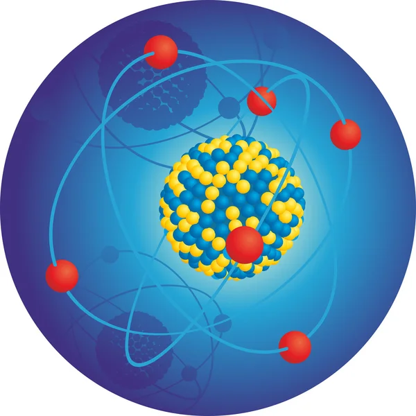 Ilustración del núcleo atómico — Foto de Stock