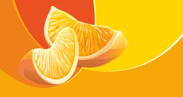 오렌지 과일의 현실적인 그림 조각. — 스톡 사진