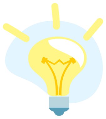 Ampul ışık fikir vektör simgesi.