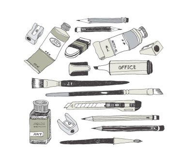 Elle çizilmiş resim araçları ve küme kaynakları