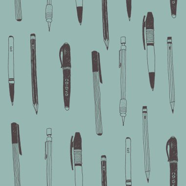 Elle çizilmiş Kırtasiye seamless modeli