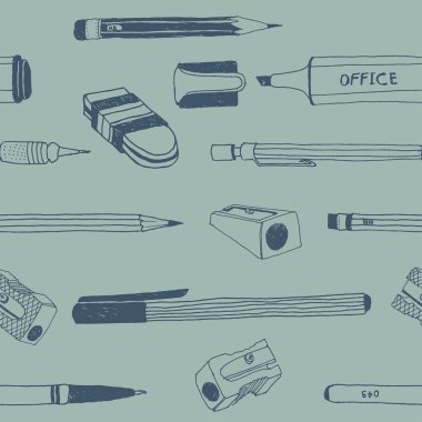 Elle çizilmiş Kırtasiye seamless modeli