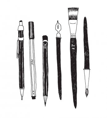 Elle çizilmiş resim araçları ve küme kaynakları