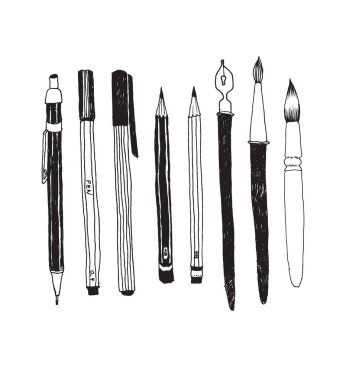 Elle çizilmiş resim araçları ve küme kaynakları