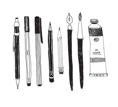 Elle çizilmiş resim araçları ve küme kaynakları