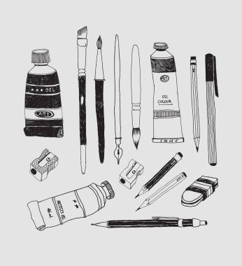 Elle çizilmiş resim araçları ve küme kaynakları