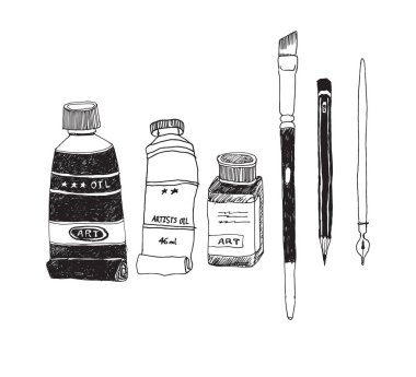 Elle çizilmiş resim araçları ve küme kaynakları