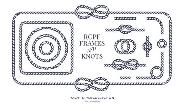 Nautical rope knots and frames clipart