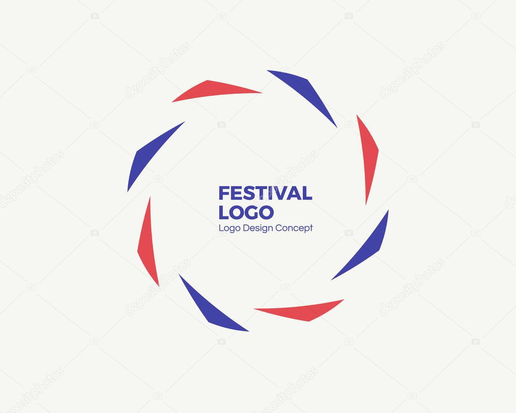 Abstract circular dynamic logo. Round shape icon design. Spiral emblem. Swirl shape logotype template for premium service business, festivals, industries, branding, identity. Vector illustration.