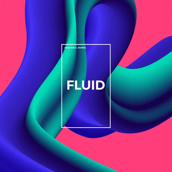 Modèle de conception abstrait avec des formes de flux 3d — Image vectorielle