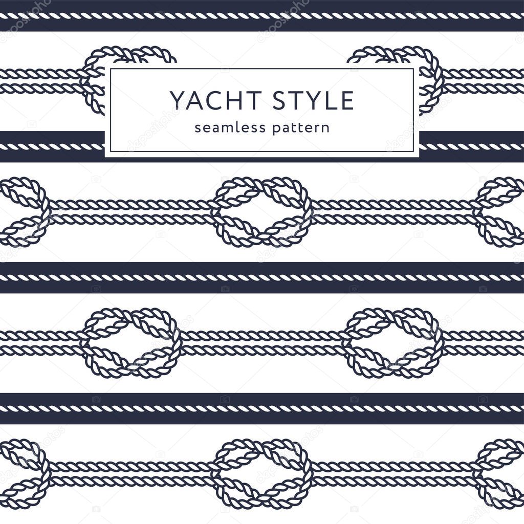 Nautical rope seamless pattern. Yacht style design