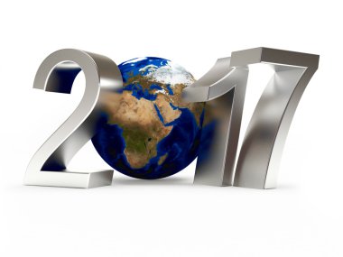 2017 yeni yıl ve Dünya gezegeninin. 