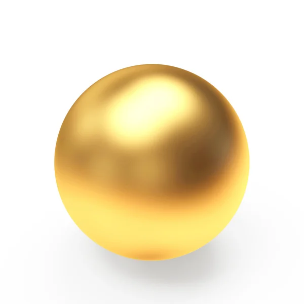 Golden sphere or ball on white — Stock Photo, Image