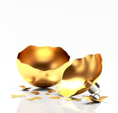 Boş kırık altın Noel top beyaz 