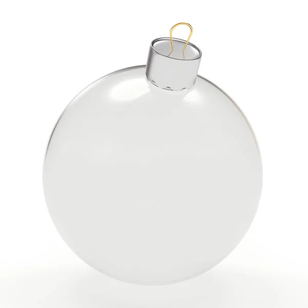 Christmas decoration. Glass transparent Christmas ball on white — Stock Photo, Image