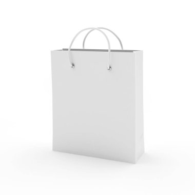 Beyaz beyaz boş alışveriş çantası 
