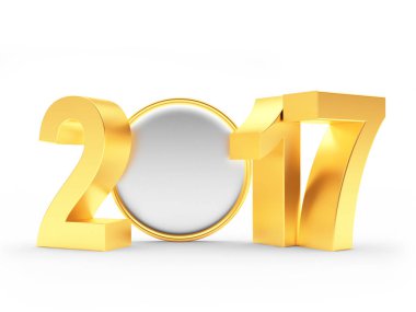 2017 yeni yıl altın numaraları ve boş bozuk para veya madalya 