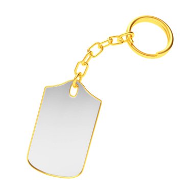 Blank key chain with golden key ring clipart