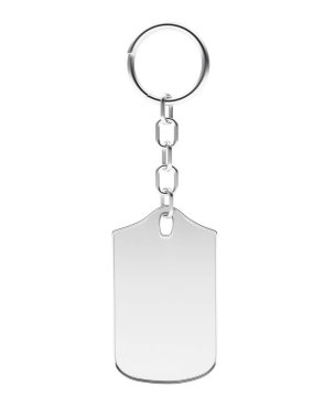 Boş Gümüş Anahtarlık beyaz