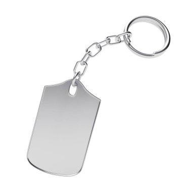 Blank silver key chain clipart