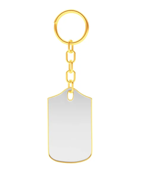 황금 열쇠 고리와 빈 열쇠 고리 — 스톡 사진