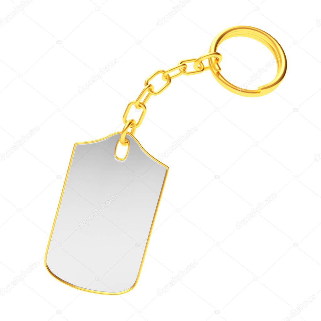 Blank key chain with golden key ring