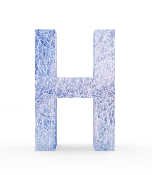 Ice letter H on white — Stock Photo, Image