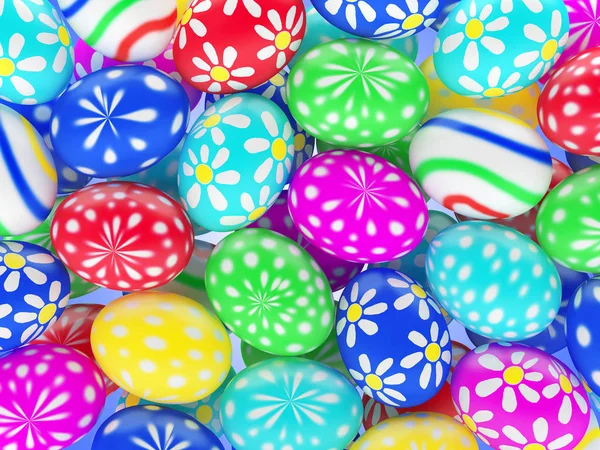 Pilha de ovos coloridos feitos à mão . — Fotografia de Stock