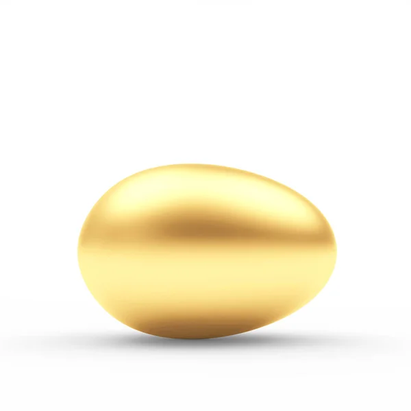 Zlaté velikonoční vajíčko na bílém — Stock fotografie