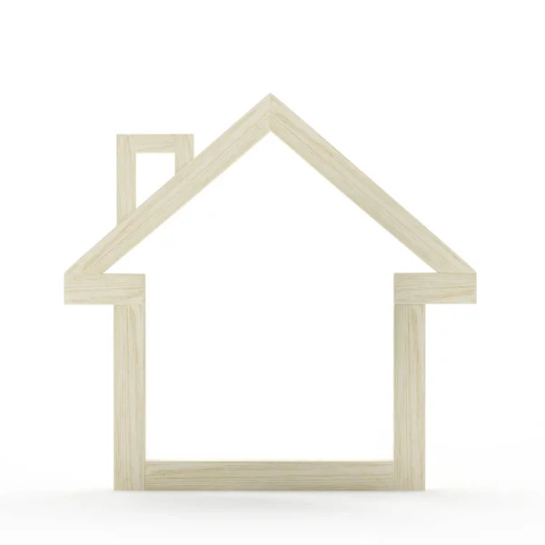 Real estate symbol. Wooden house icon — Stock Photo, Image